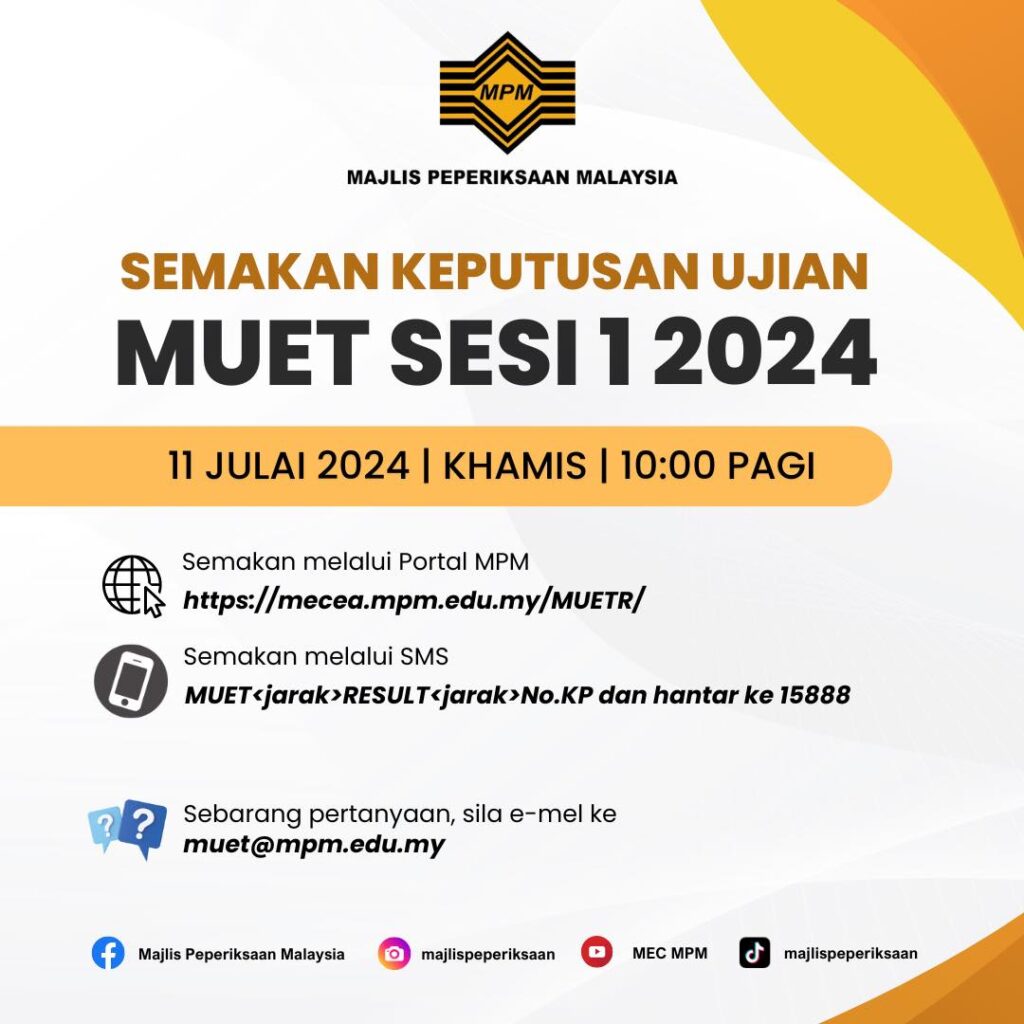 Semakan MUET 2024 Result Sesi 1