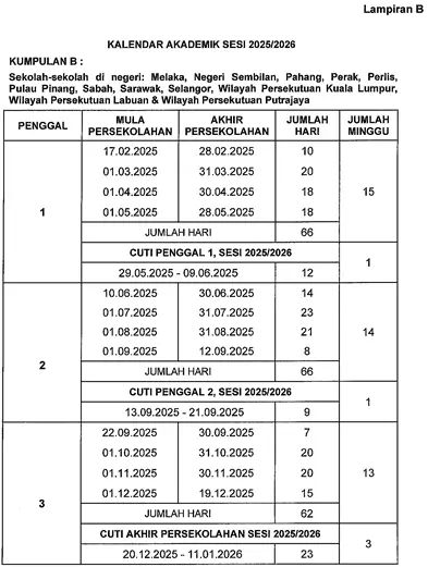 Takwim Sekolah 2025 2026 PDF